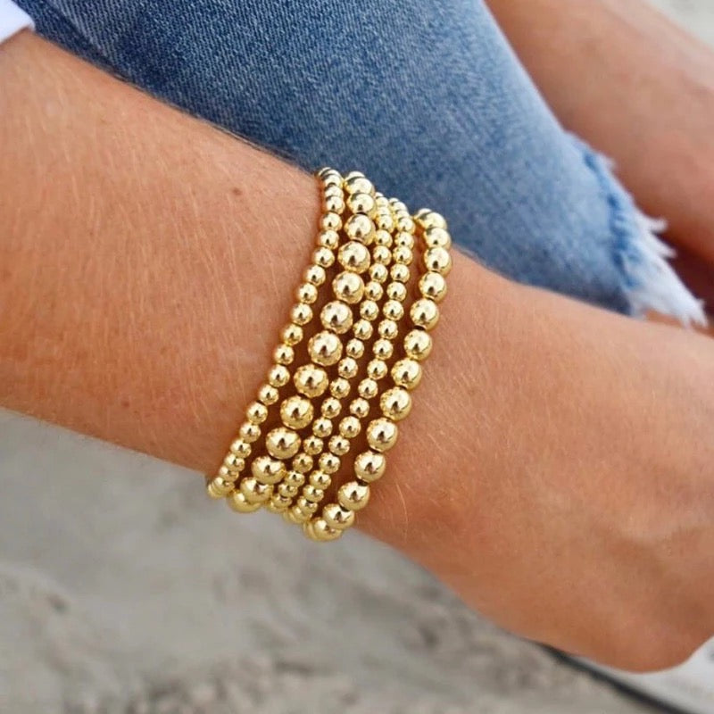 Stacked 14k Gold Filled Bead Bracelet