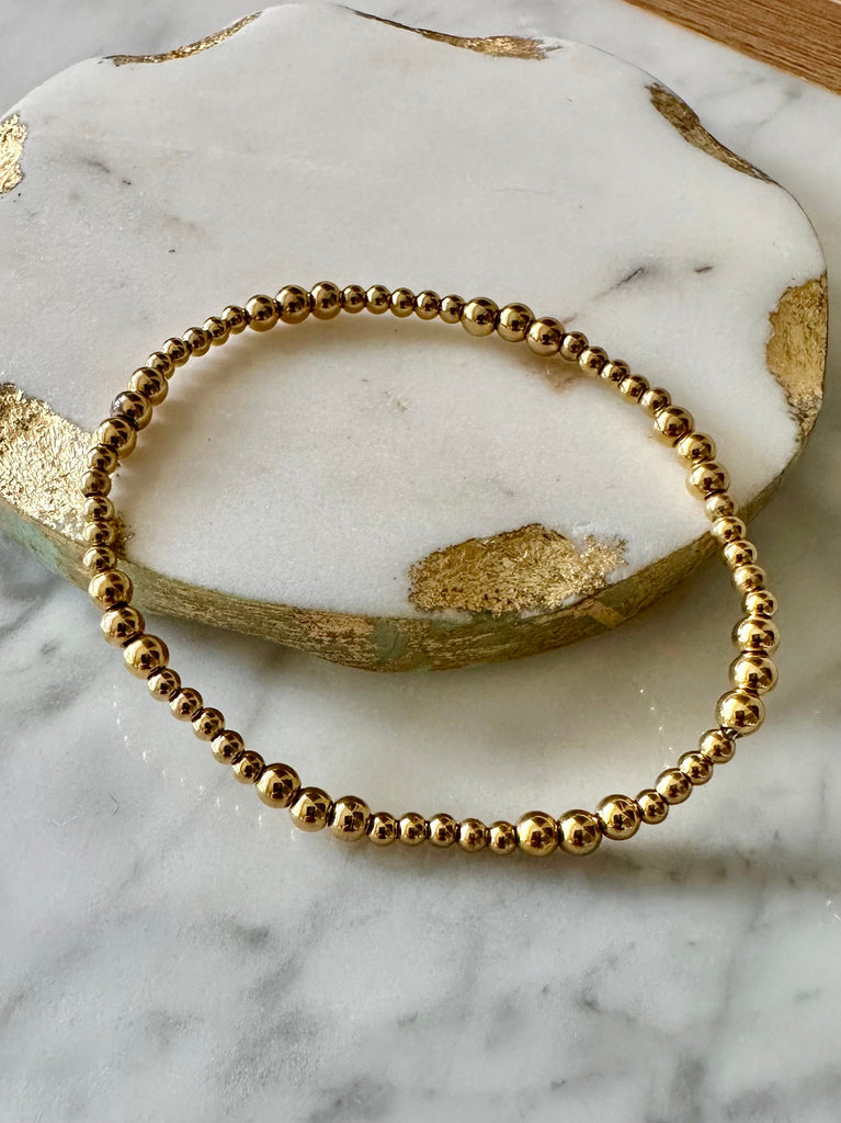 Variegated Bead 14k Gold Filled Bead Bracelet