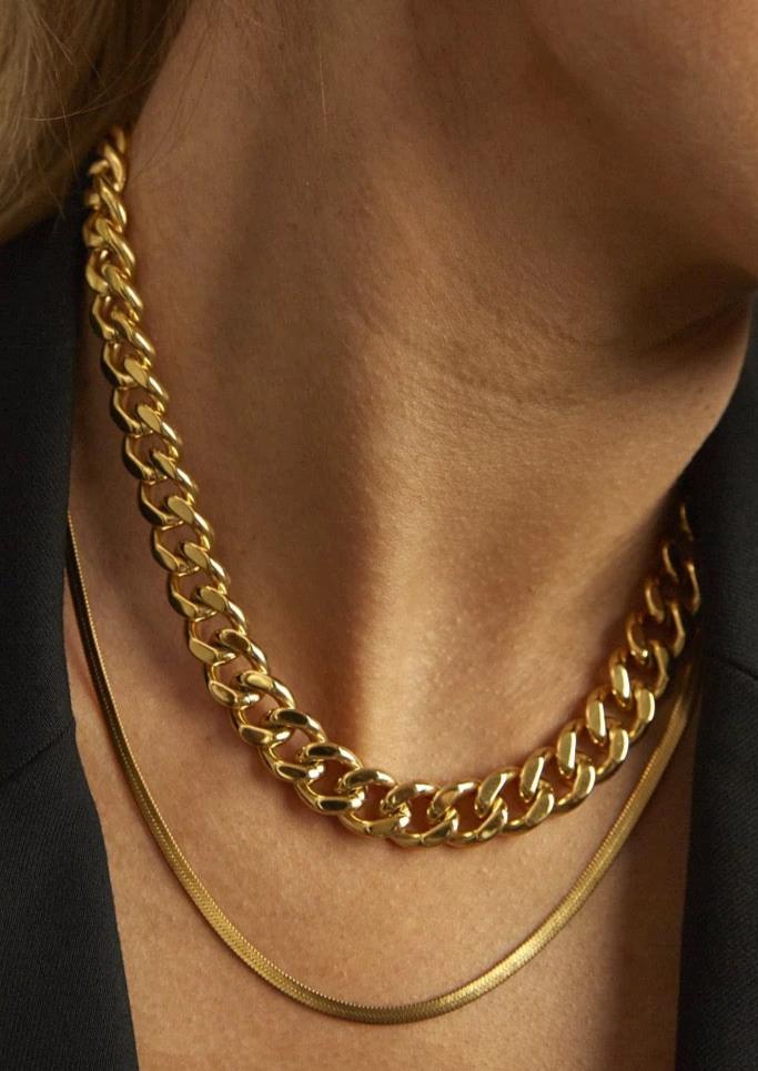 Miami Cuban Chain 18k Gold Plate Necklace